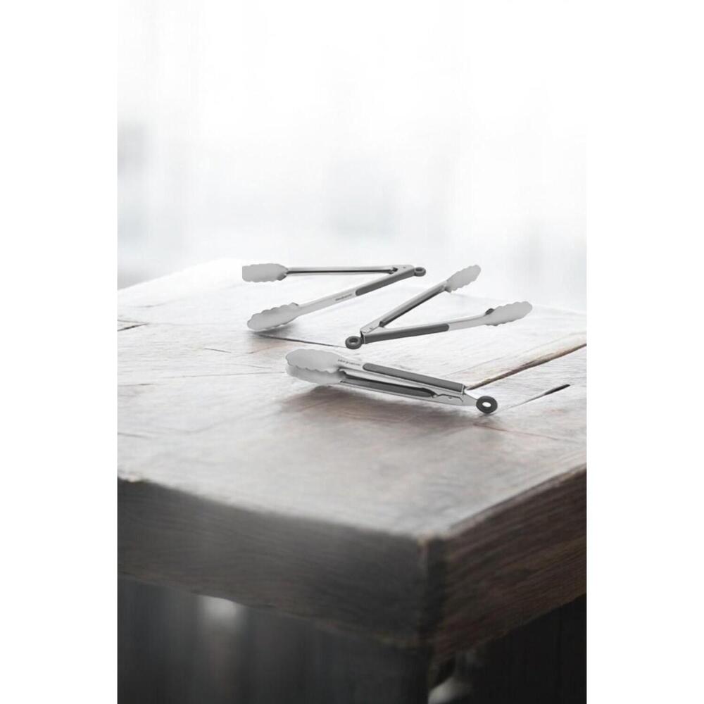 Blue Jean Chef 3-Pack Stainless Steel Tong Set Touch Handles